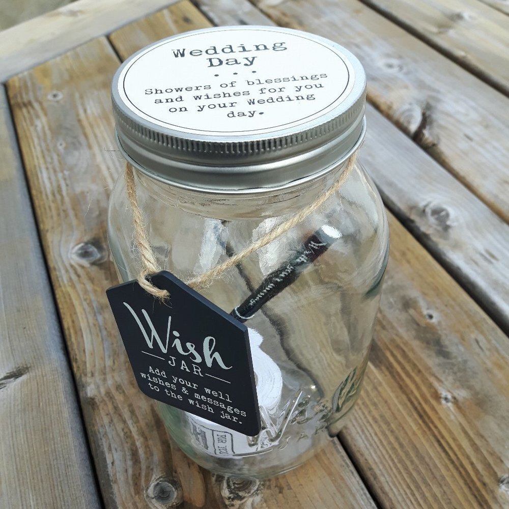Wedding Day Wish Jar Mason Jar CUTE